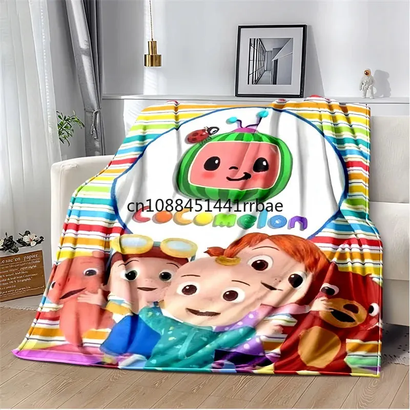 CC-CoComelon Cartoon Printed Blanket Children's Warmblankets Flannel Soft and Comfortable Home TravelBlanket Birthday Gift