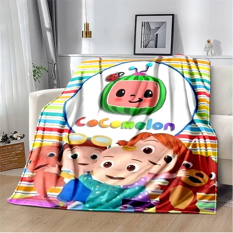 CC-CoComelon Cartoon Printed Blanket Children's Warmblankets Flannel Soft and Comfortable Home TravelBlanket Birthday Gift