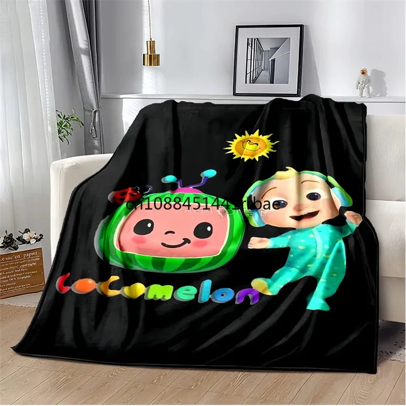 CC-CoComelon Cartoon Printed Blanket Children's Warmblankets Flannel Soft and Comfortable Home TravelBlanket Birthday Gift