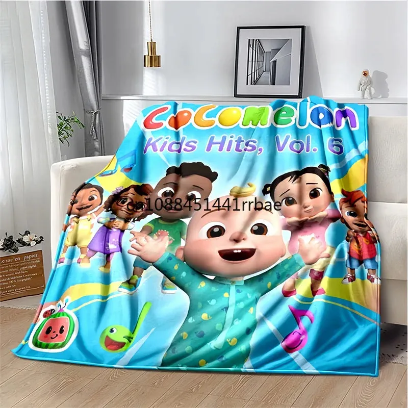 CC-CoComelon Cartoon Printed Blanket Children's Warmblankets Flannel Soft and Comfortable Home TravelBlanket Birthday Gift