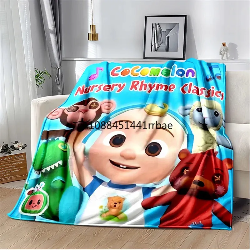 CC-CoComelon Cartoon Printed Blanket Children's Warmblankets Flannel Soft and Comfortable Home TravelBlanket Birthday Gift