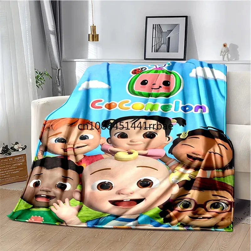 CC-CoComelon Cartoon Printed Blanket Children's Warmblankets Flannel Soft and Comfortable Home TravelBlanket Birthday Gift