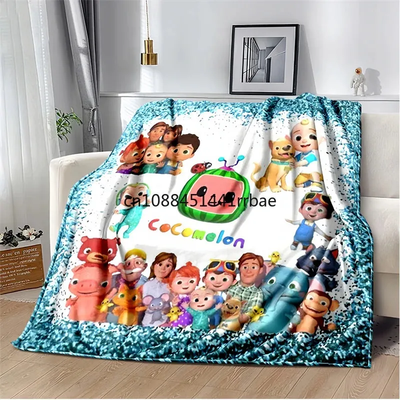 CC-CoComelon Cartoon Printed Blanket Children's Warmblankets Flannel Soft and Comfortable Home TravelBlanket Birthday Gift
