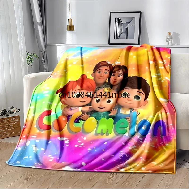 CC-CoComelon Cartoon Printed Blanket Children's Warmblankets Flannel Soft and Comfortable Home TravelBlanket Birthday Gift