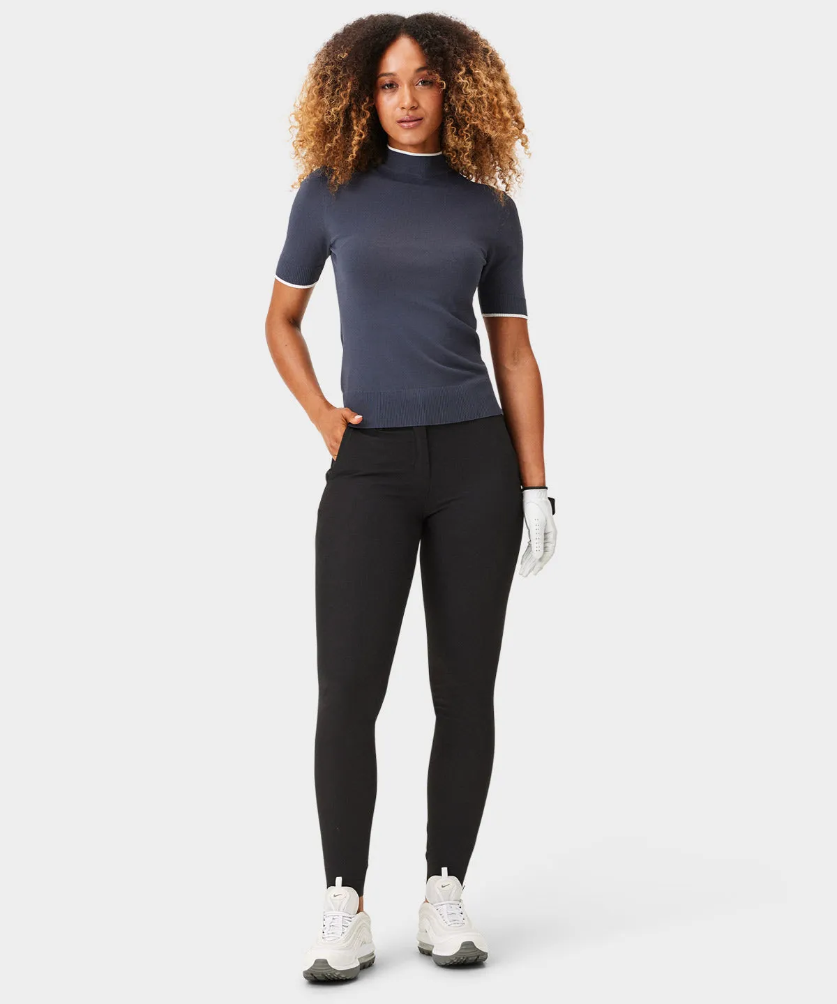 Charcoal Air Mock Neck Top