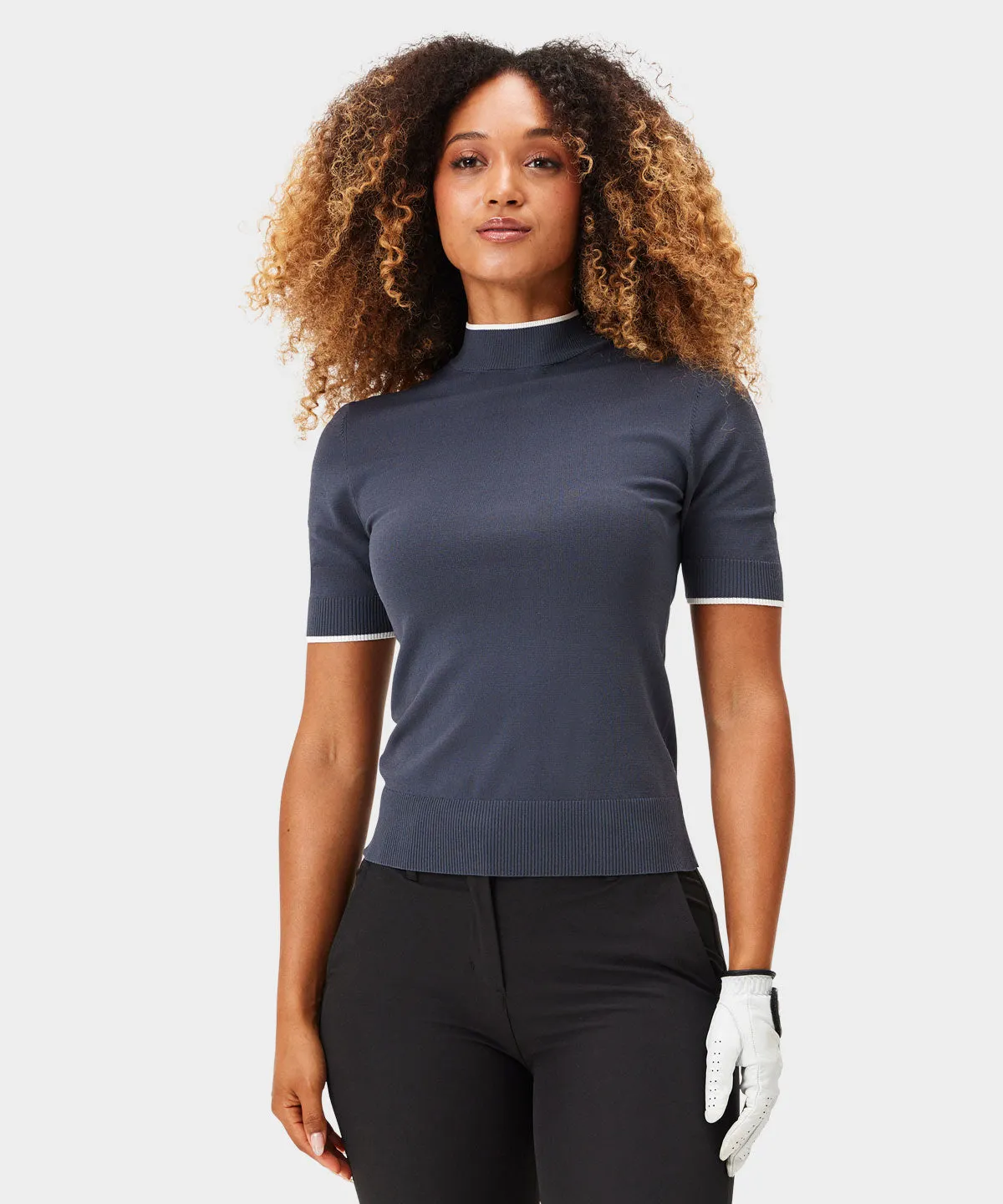 Charcoal Air Mock Neck Top