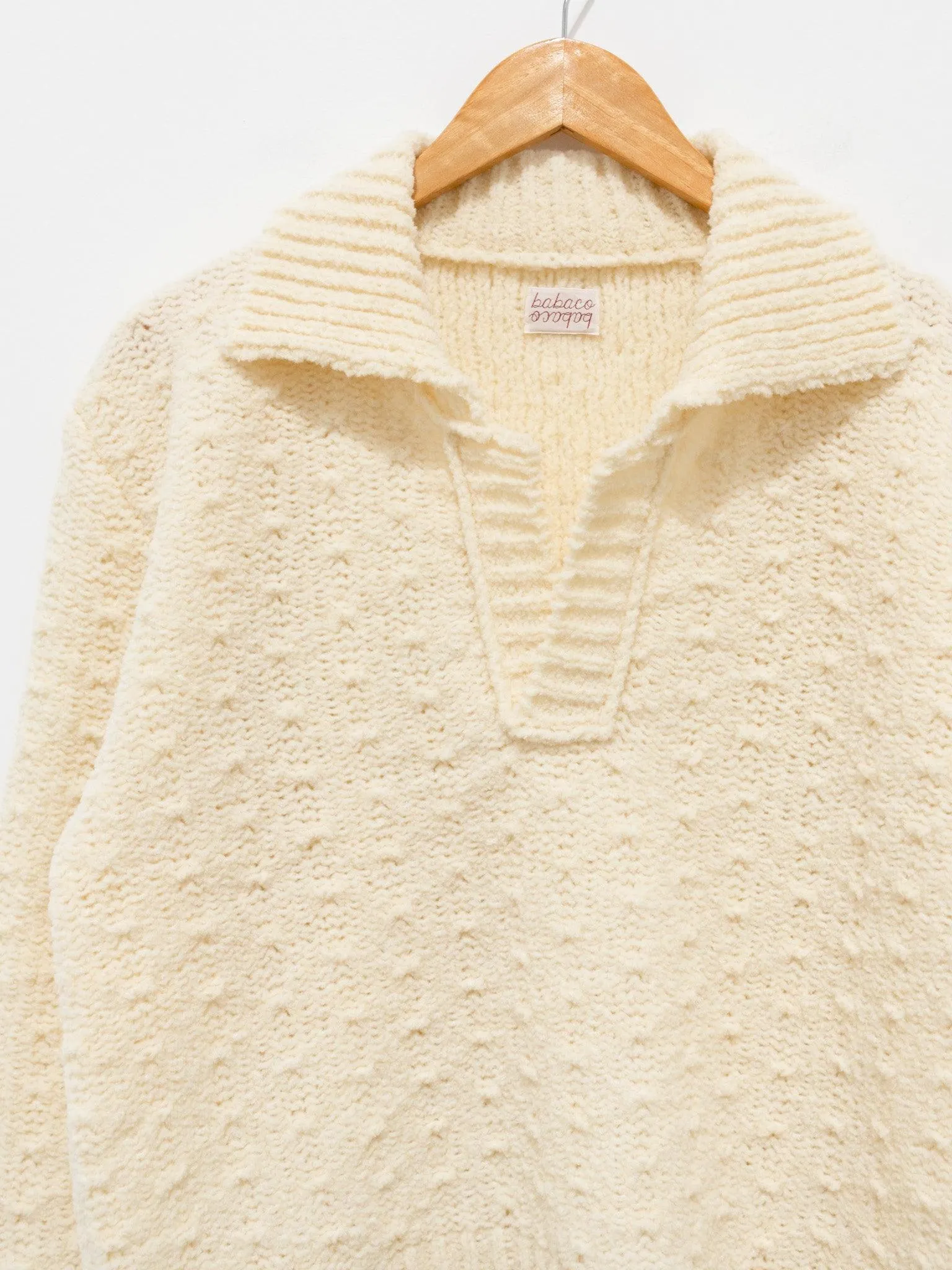 Chenille Yarn Polo - Ivory
