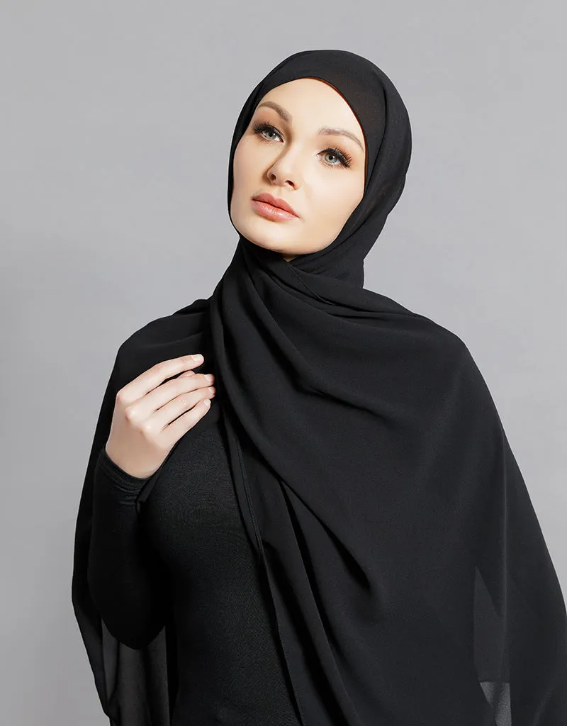 Chiffon Shawl - Shades of Black