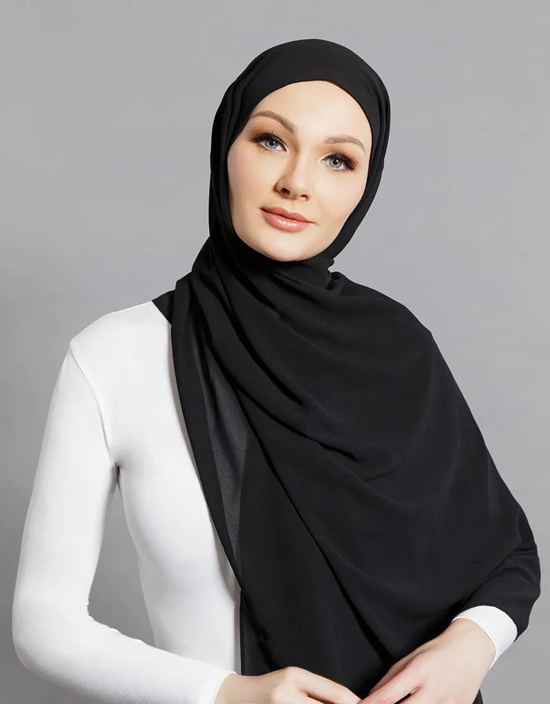 Chiffon Shawl - Shades of Black