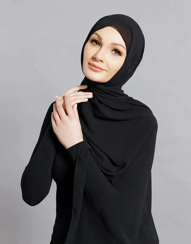 Chiffon Shawl - Shades of Black