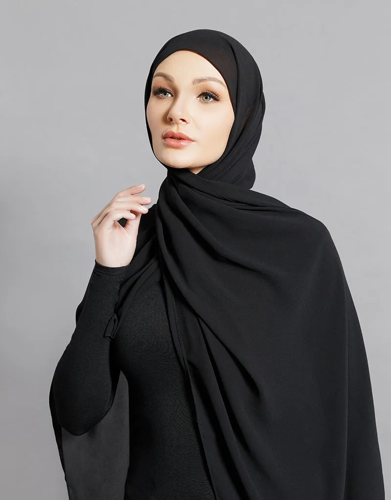Chiffon Shawl - Shades of Black