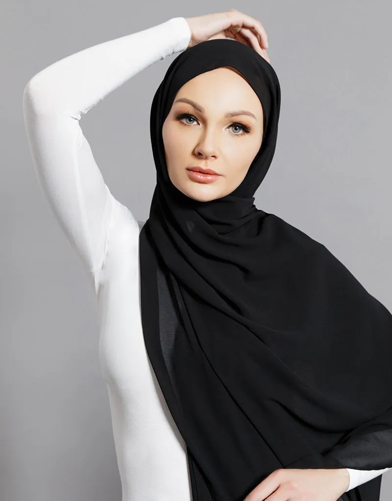 Chiffon Shawl - Shades of Black