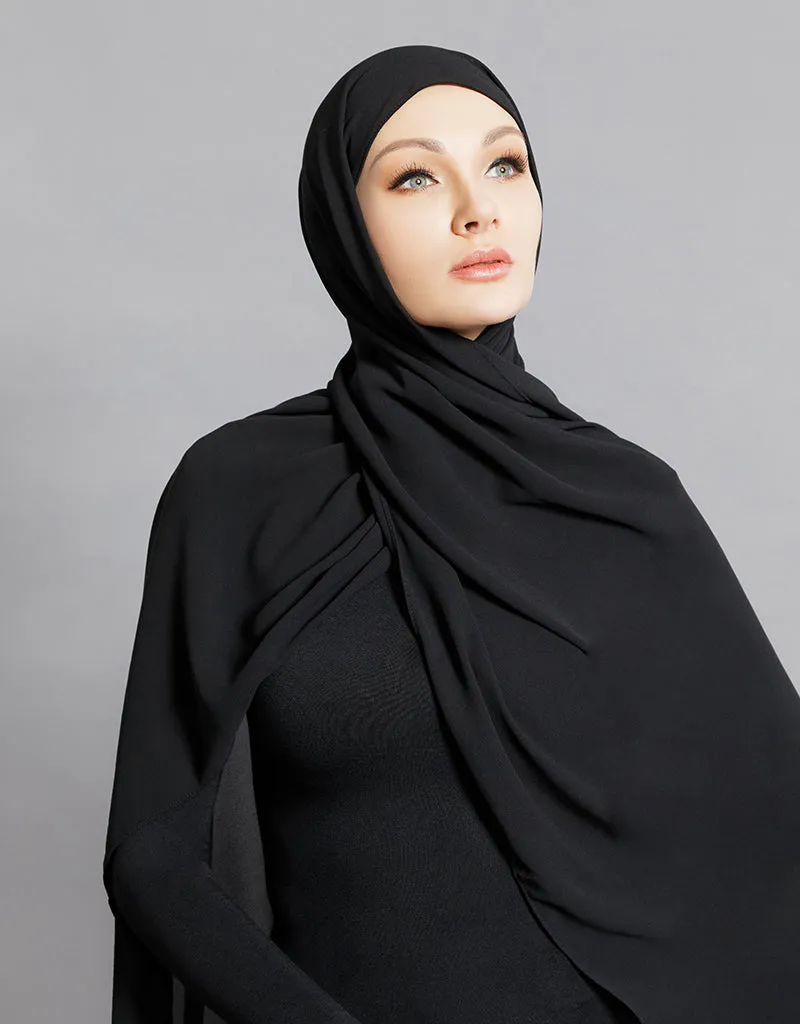 Chiffon Shawl - Shades of Black