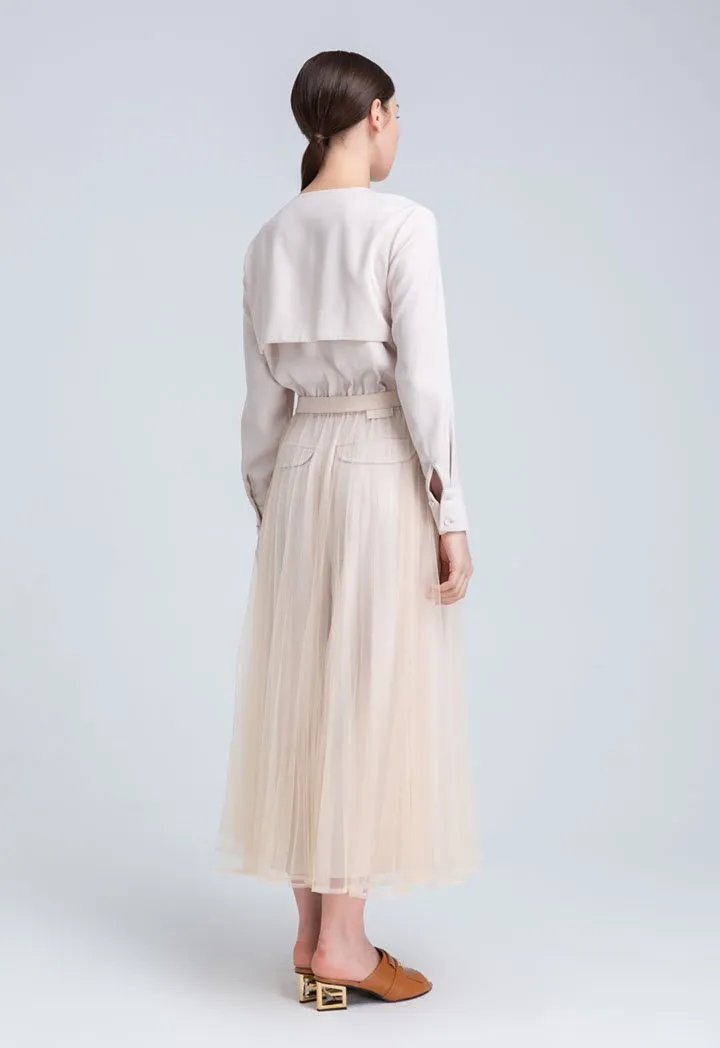 Choice Jumpsuit With Skirt Beige