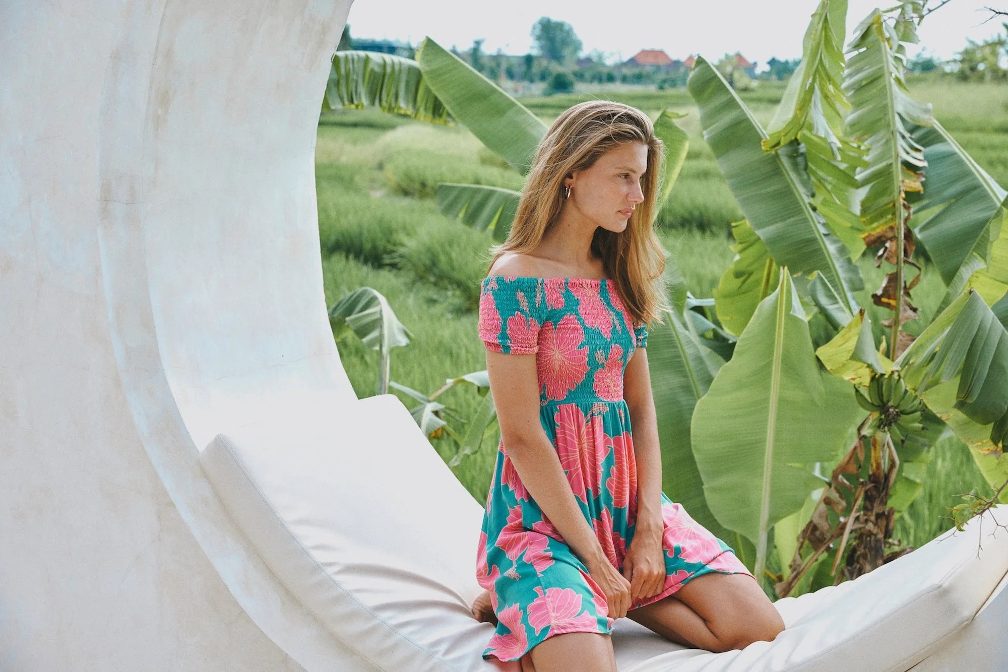 Coco Dress in Hibiscus Guava Breeze