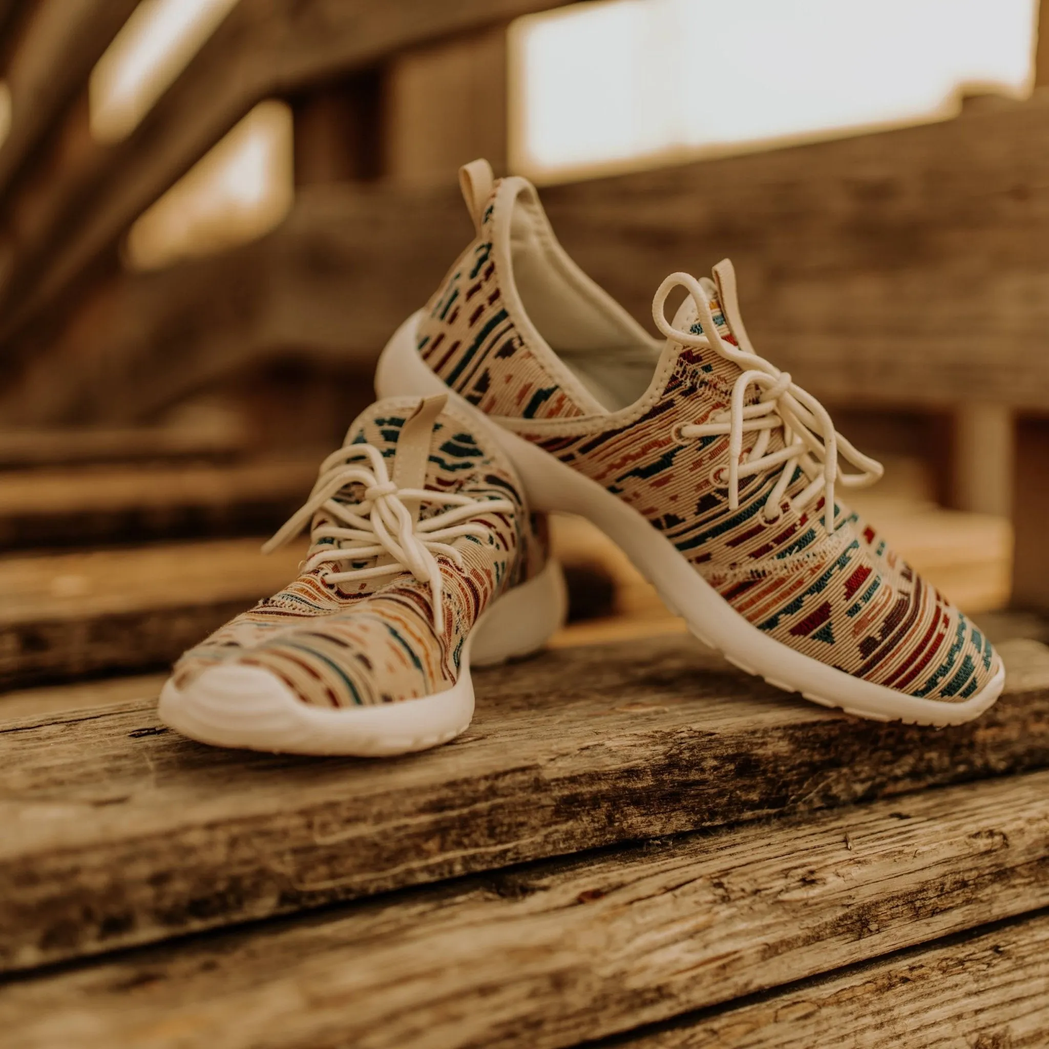 Colored Aztec Lace Up Sneaker