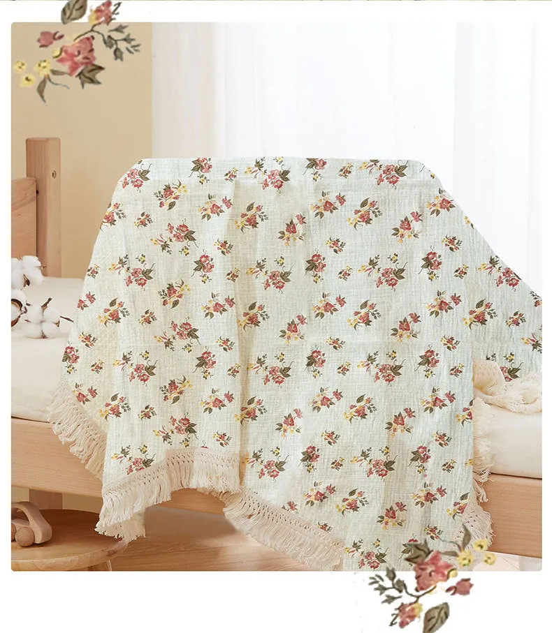 Cool Summer Cotton Tassel Blanket