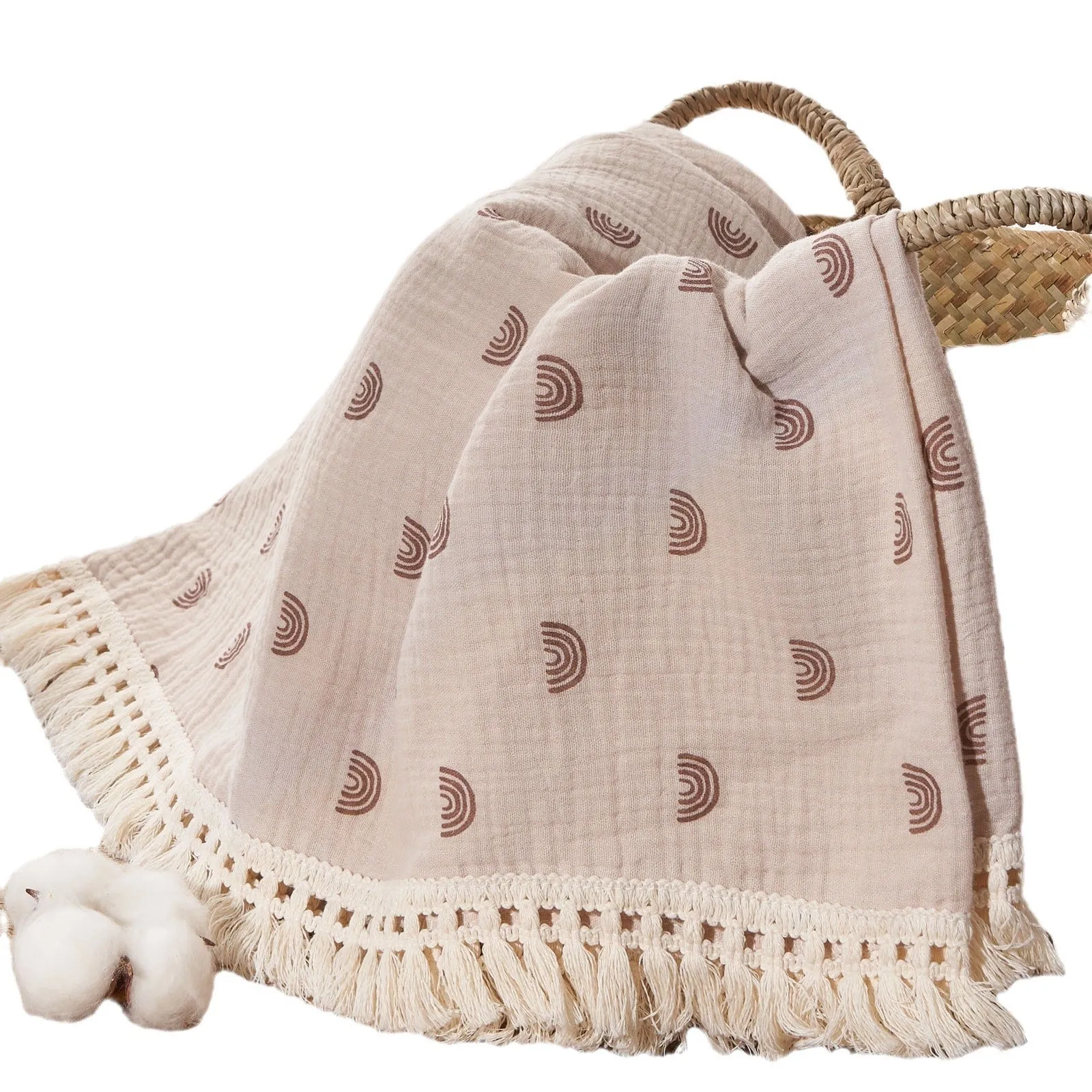 Cool Summer Cotton Tassel Blanket