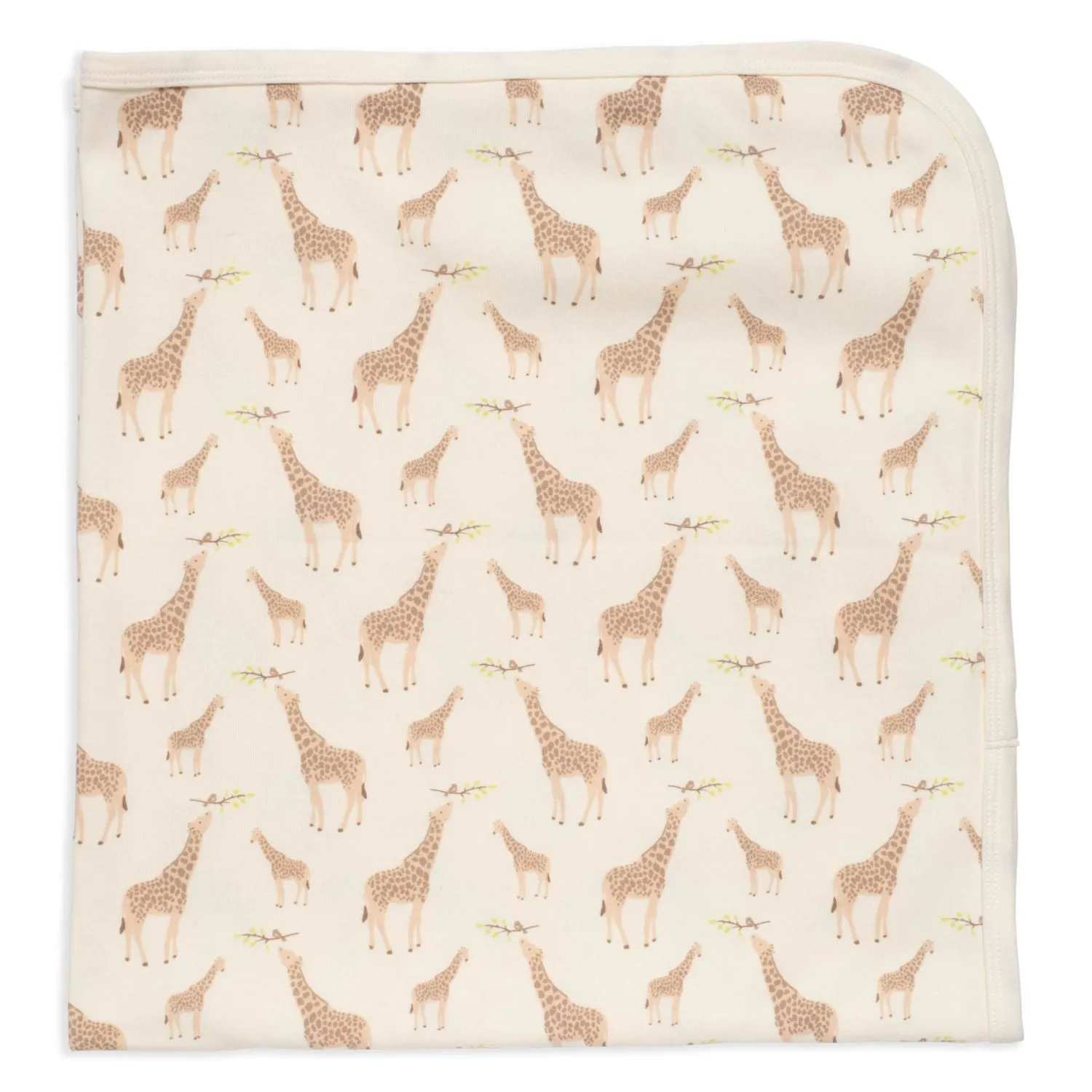 cream jolie giraffe organic cotton soothing swaddle blanket