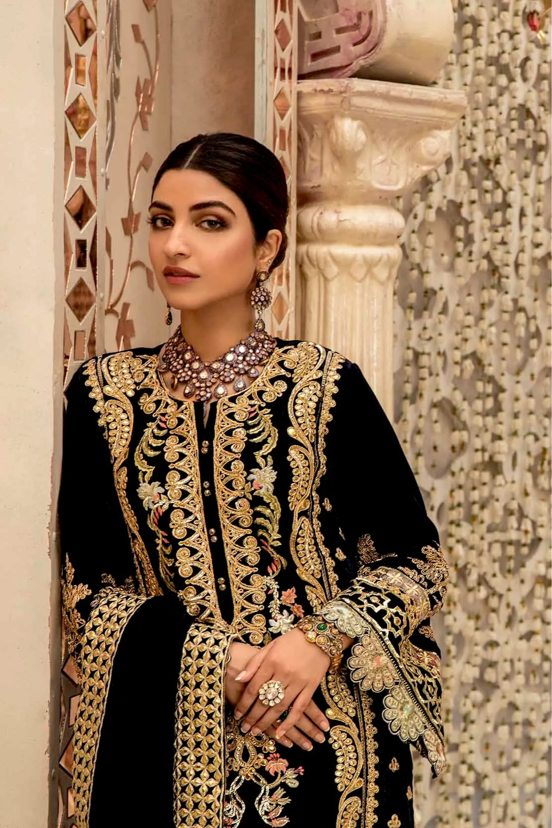 Crimson X Saira Shakira Wedding Collection – 3A - A Velvet Story - Cobalt