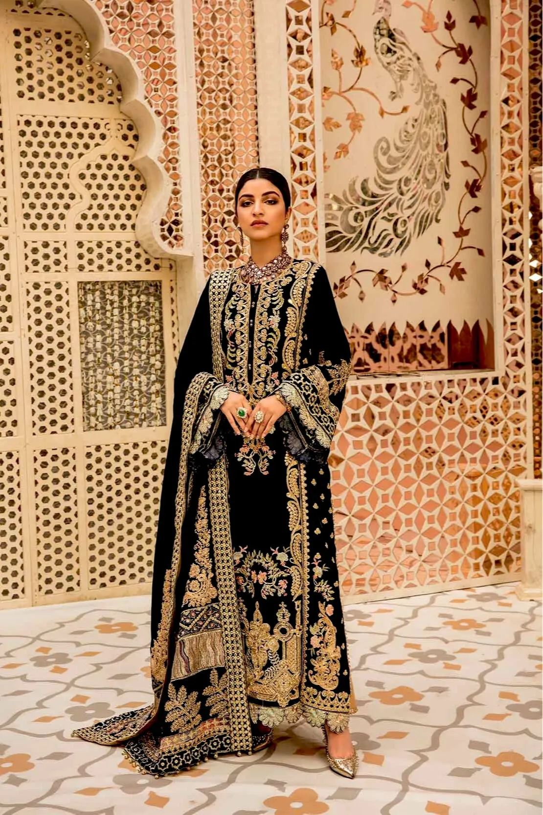 Crimson X Saira Shakira Wedding Collection – 3A - A Velvet Story - Cobalt