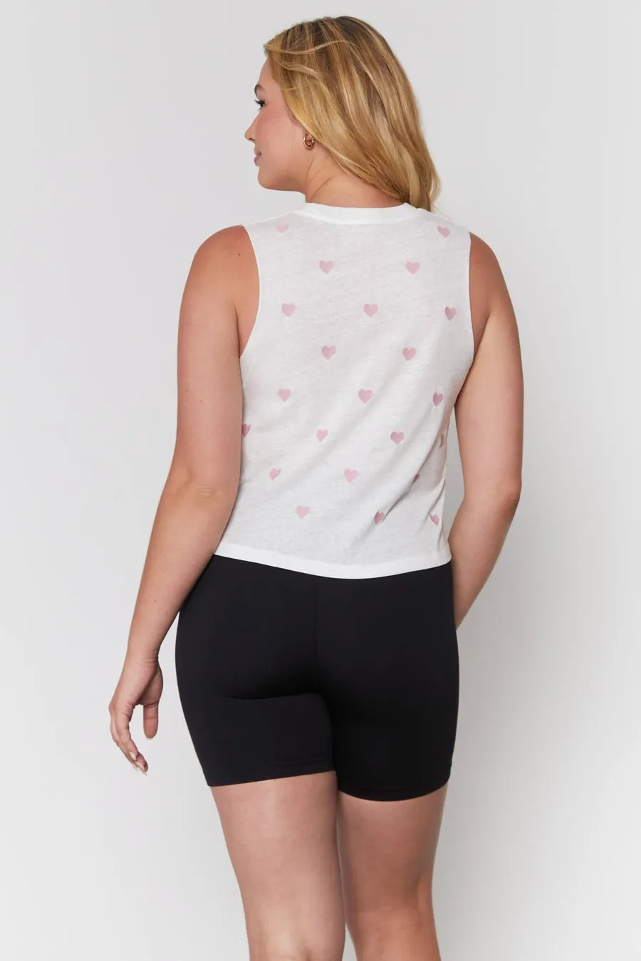 Crop Tank, Stone Hearts Print