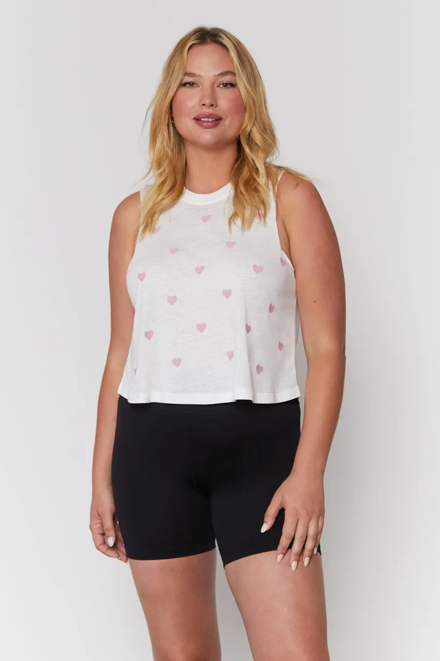 Crop Tank, Stone Hearts Print
