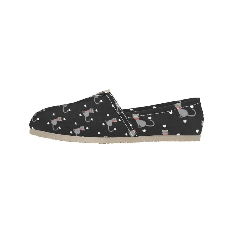 Cute Cat Themed Slip-On Canvas Shoes Wide