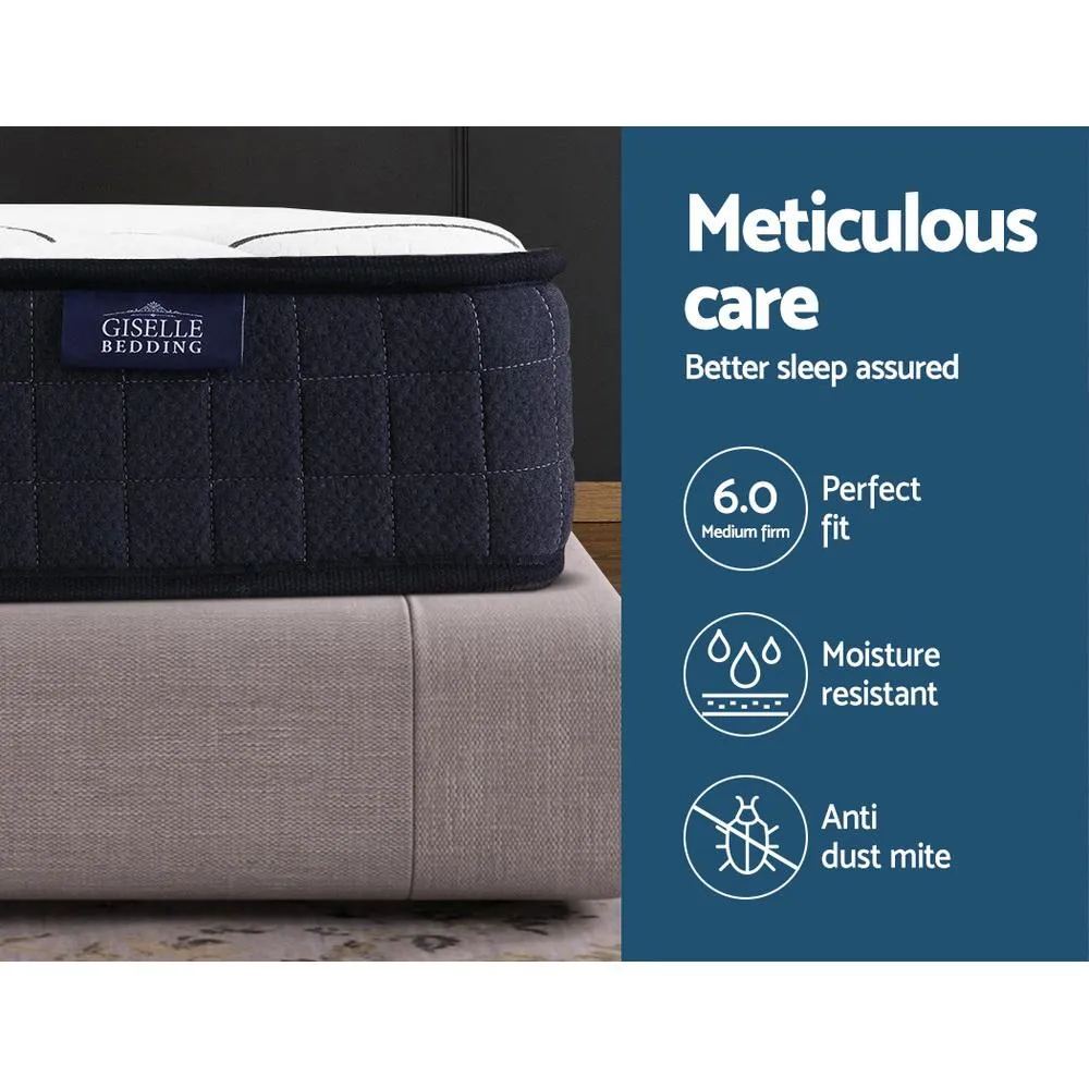 Double Package | Alma Bed Charcoal & Glay Bonnell Spring Mattress (Medium Firm)