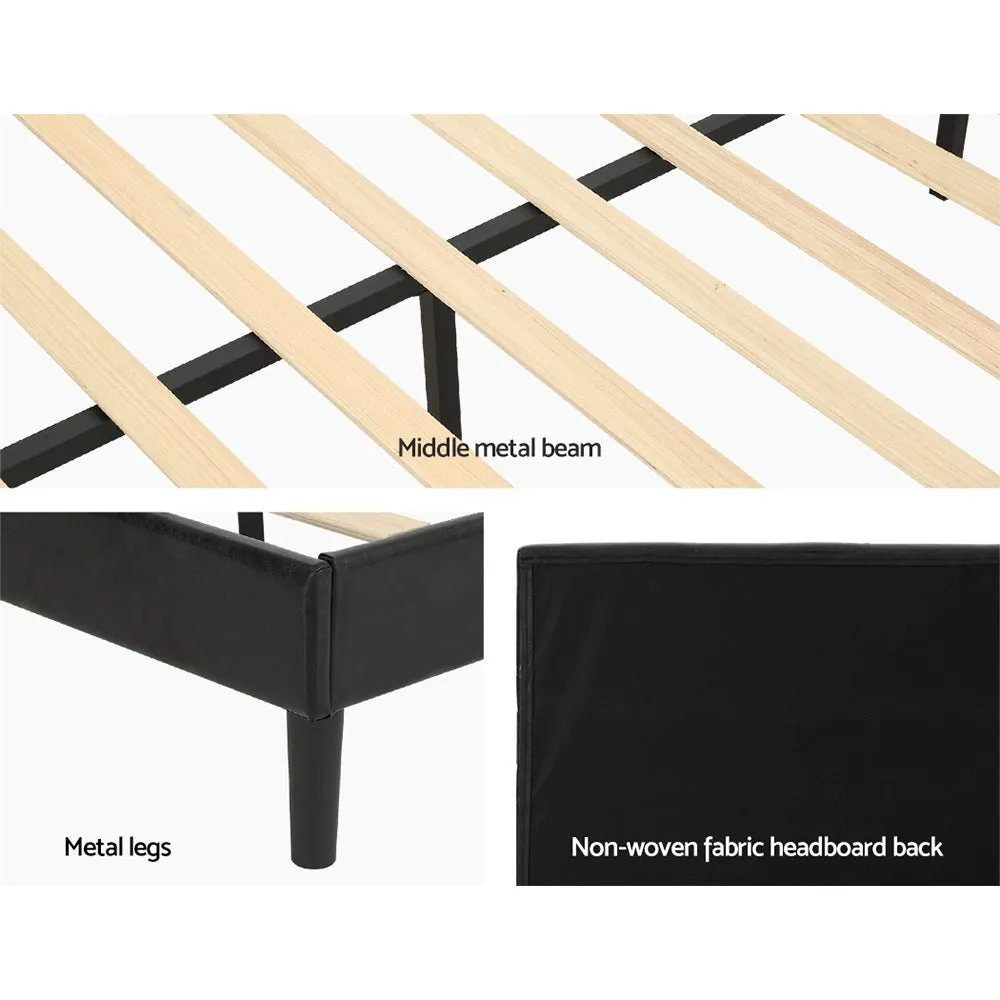 Double Package | Manly LED Bed Frame Black & Bonita Pillow Top Mattress (Medium Firm)