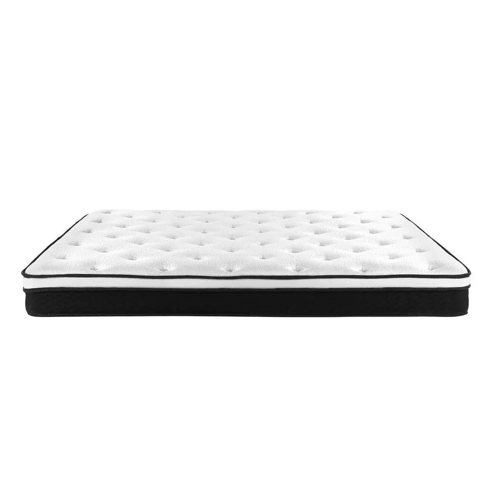 Double Package | Manly LED Bed Frame Black & Bonita Pillow Top Mattress (Medium Firm)