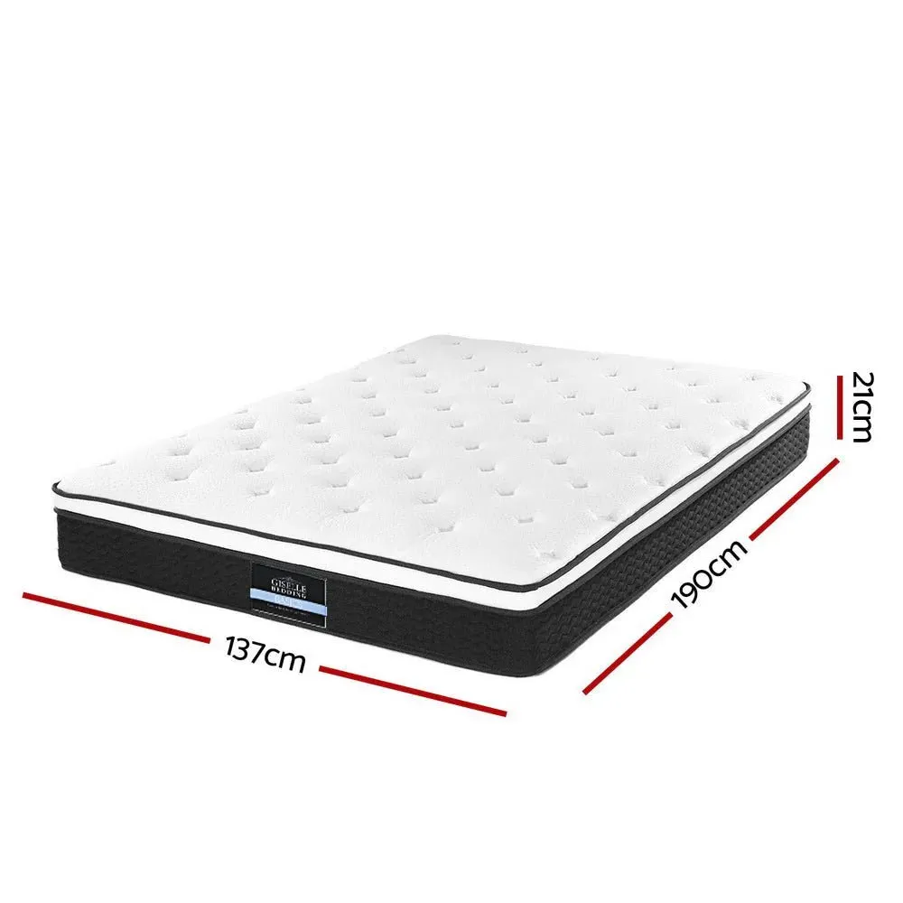Double Package | Manly LED Bed Frame Black & Bonita Pillow Top Mattress (Medium Firm)