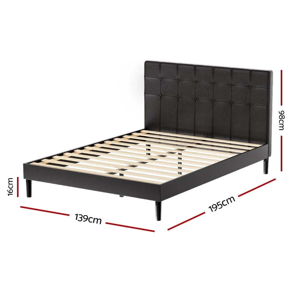 Double Package | Manly LED Bed Frame Black & Bonita Pillow Top Mattress (Medium Firm)