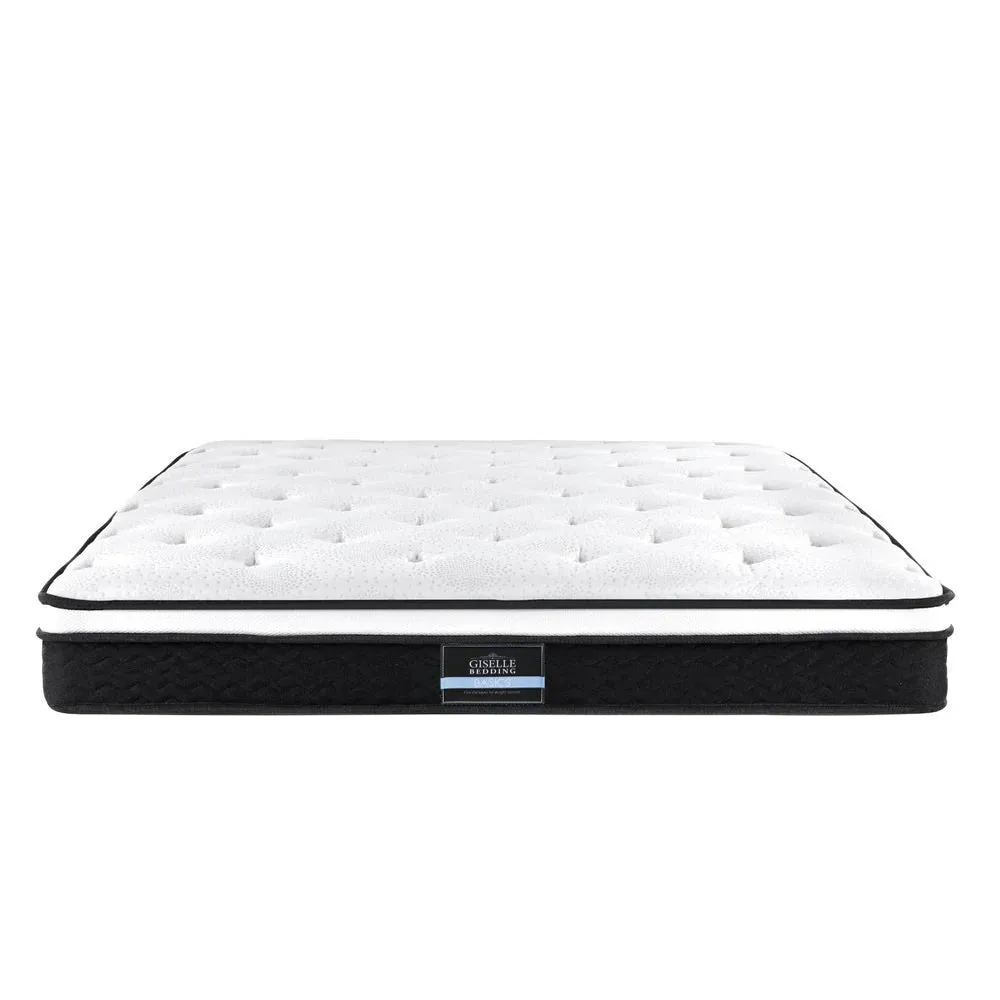 Double Package | Manly LED Bed Frame Black & Bonita Pillow Top Mattress (Medium Firm)