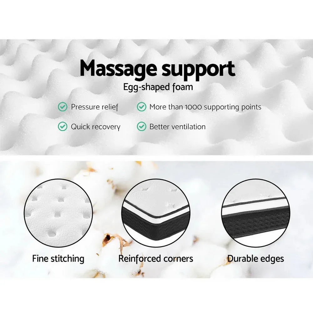 Double Package | Manly LED Bed Frame Black & Bonita Pillow Top Mattress (Medium Firm)