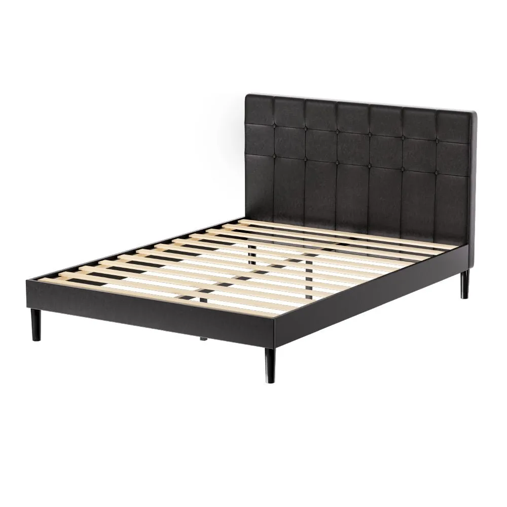 Double Package | Manly LED Bed Frame Black & Bonita Pillow Top Mattress (Medium Firm)