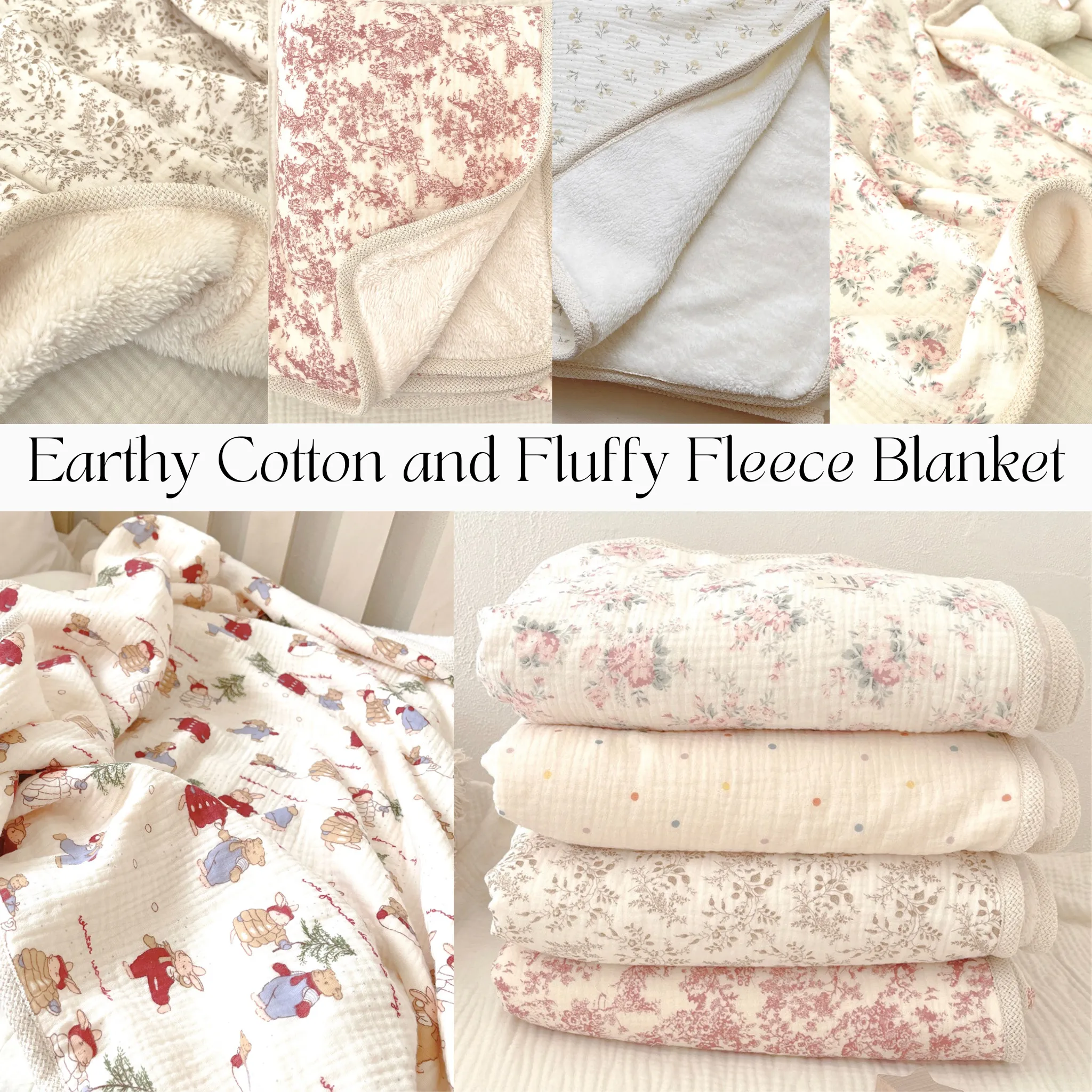 Earthy Cotton and Fluffy Fleece Blanket