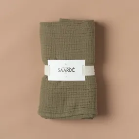 Enes Crinkle Baby Blanket | Olive