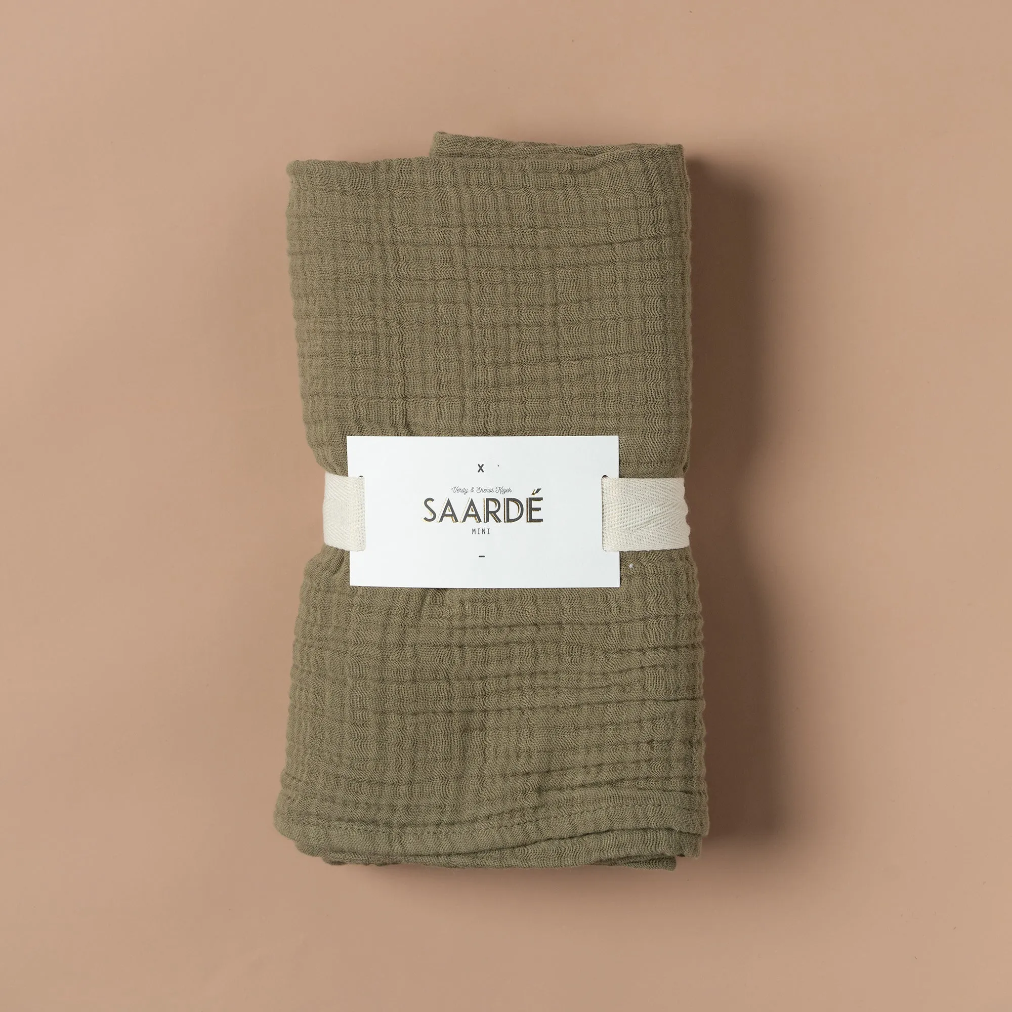 Enes Crinkle Baby Blanket | Olive