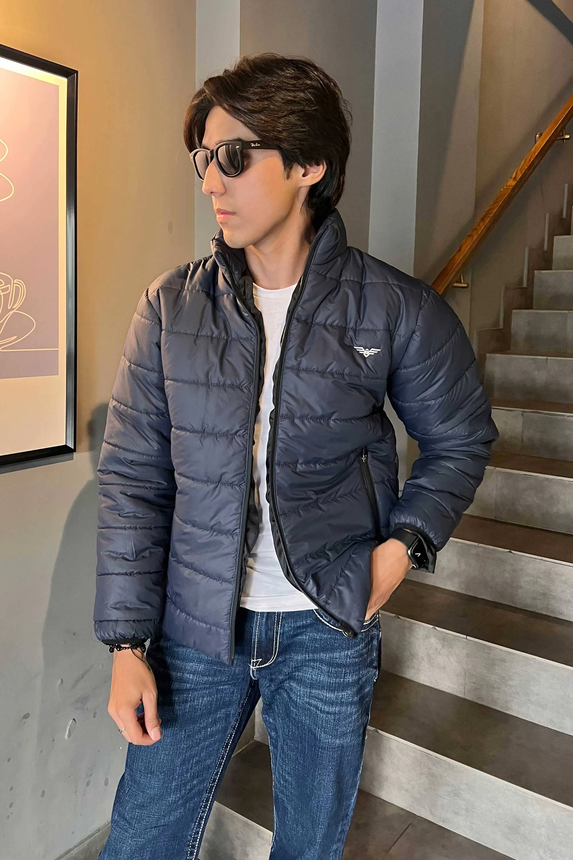 Eternity Men's Logo Embroidered Slim Fit Puffer Jacket