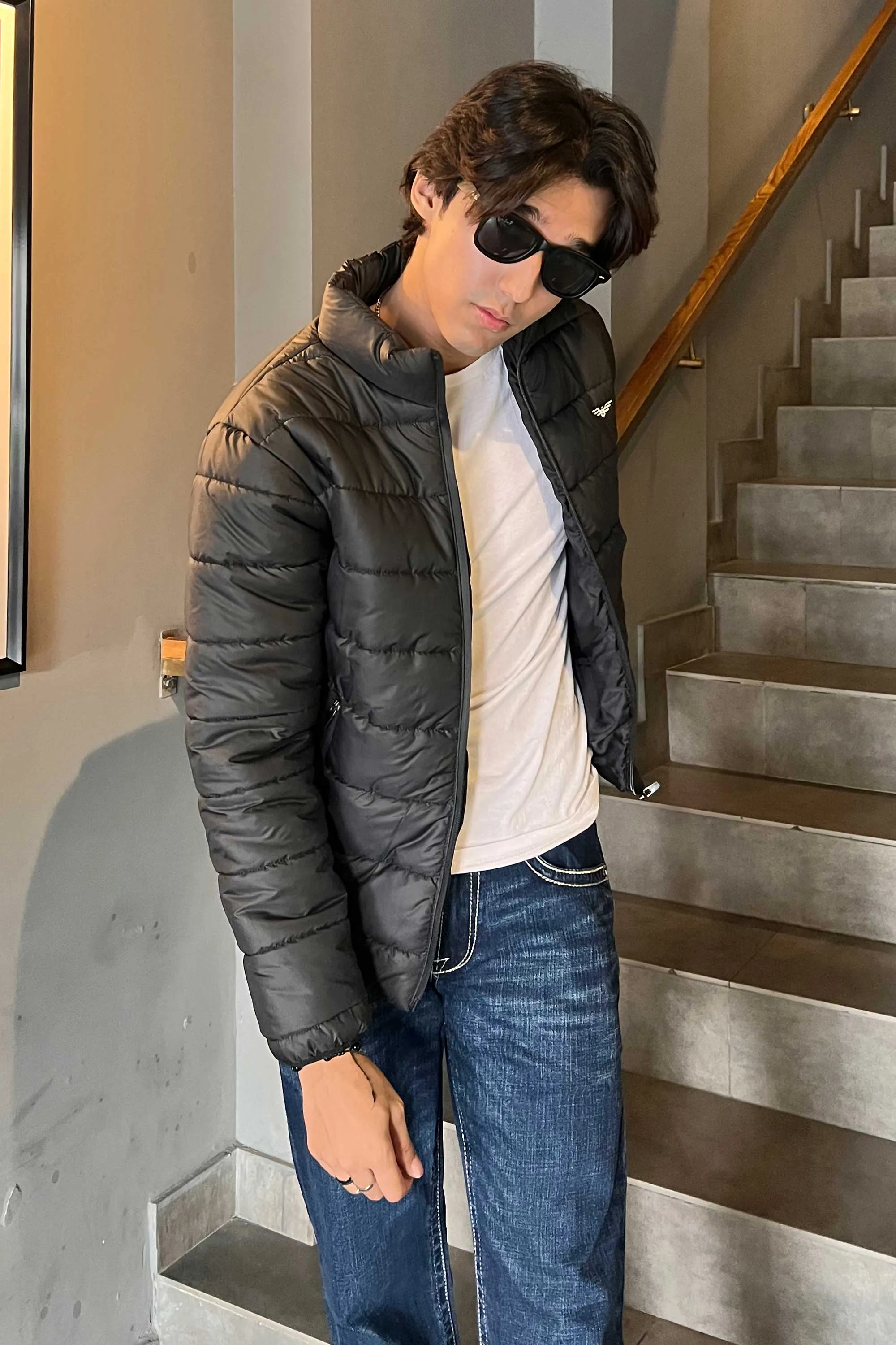 Eternity Men's Logo Embroidered Slim Fit Puffer Jacket