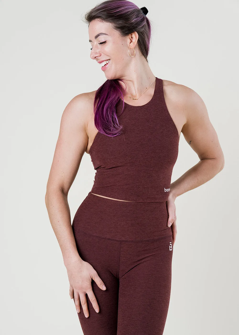Focus Cropped Tank - Chocolate Mocha Heather
