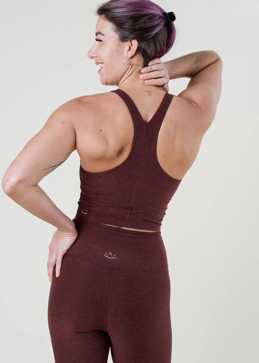 Focus Cropped Tank - Chocolate Mocha Heather