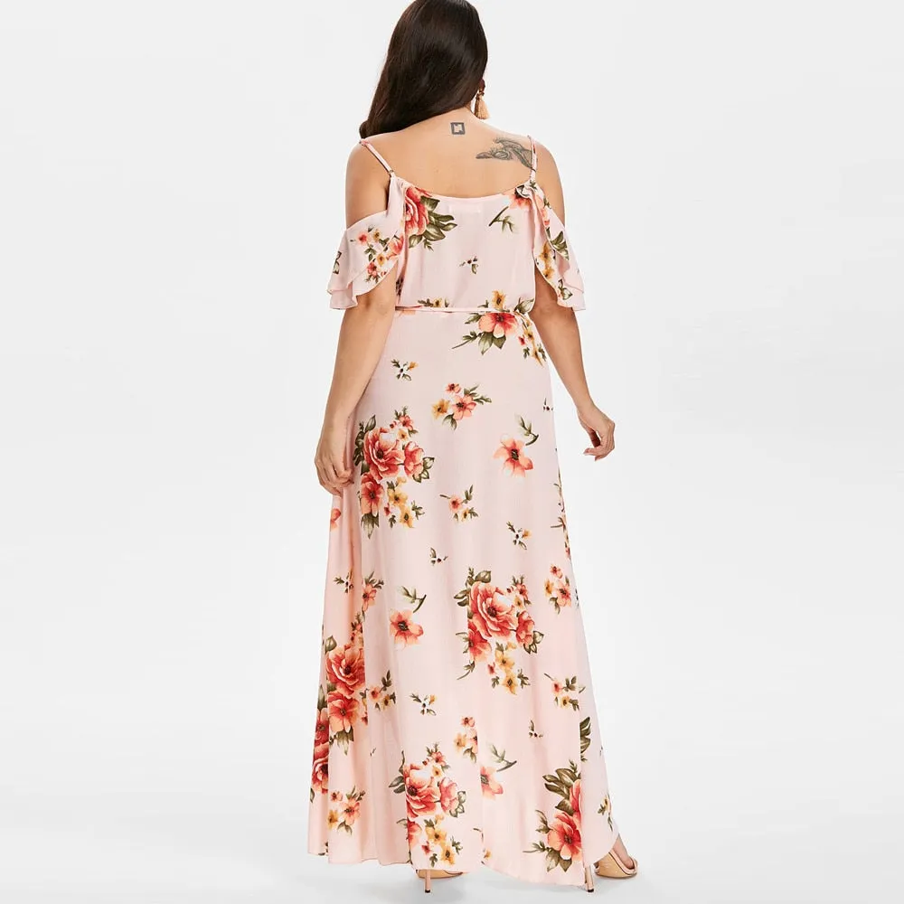 Funki Buys | Dresses | Women's Long Floral Chiffon Sundress