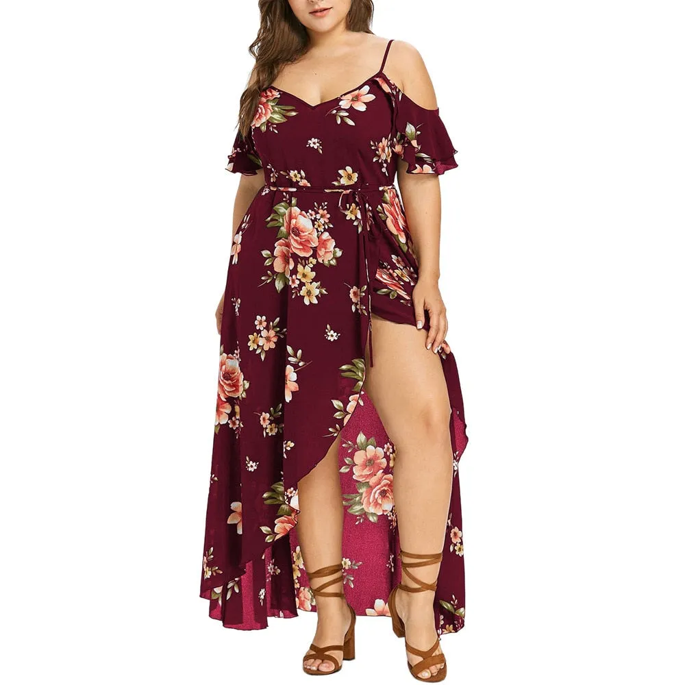 Funki Buys | Dresses | Women's Long Floral Chiffon Sundress