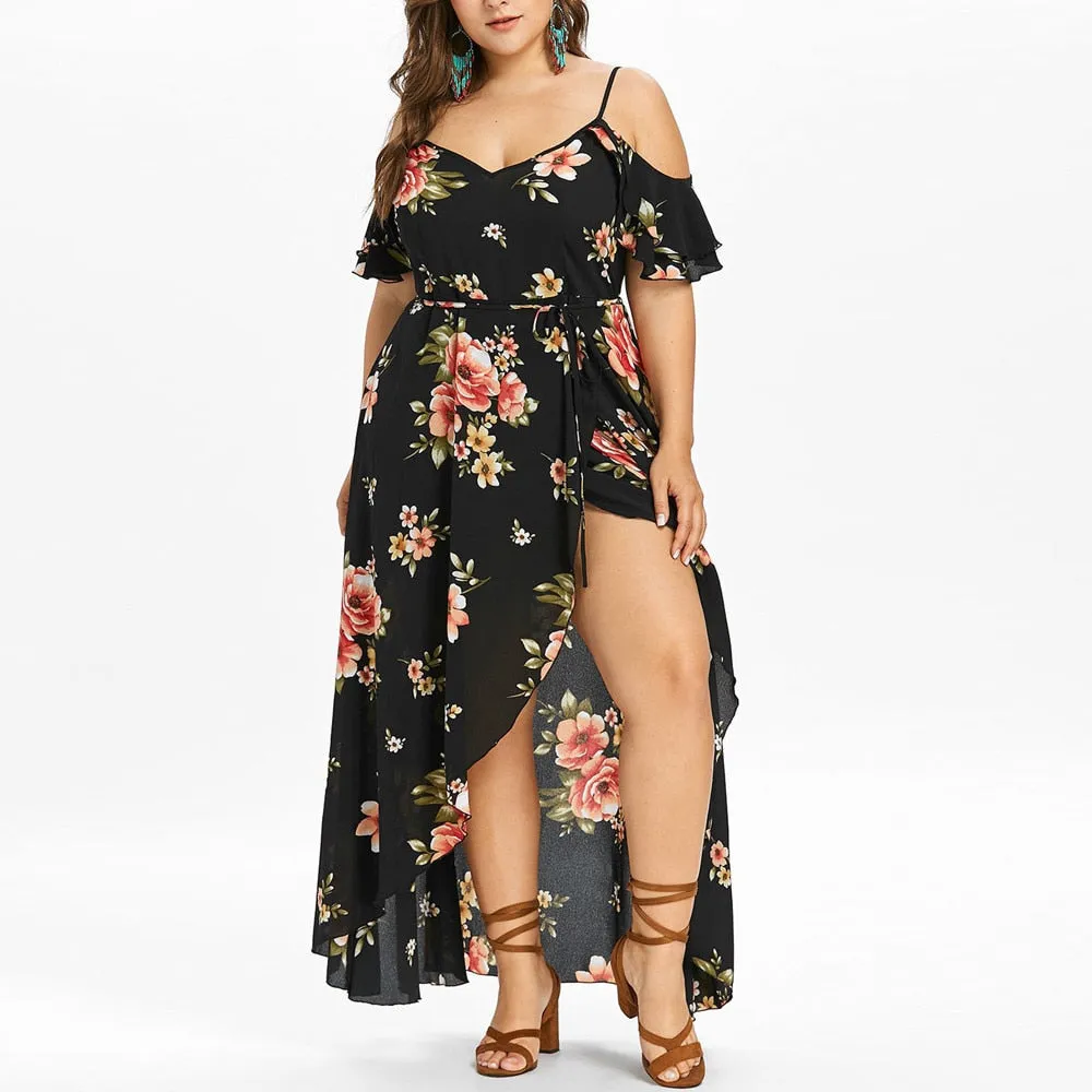 Funki Buys | Dresses | Women's Long Floral Chiffon Sundress