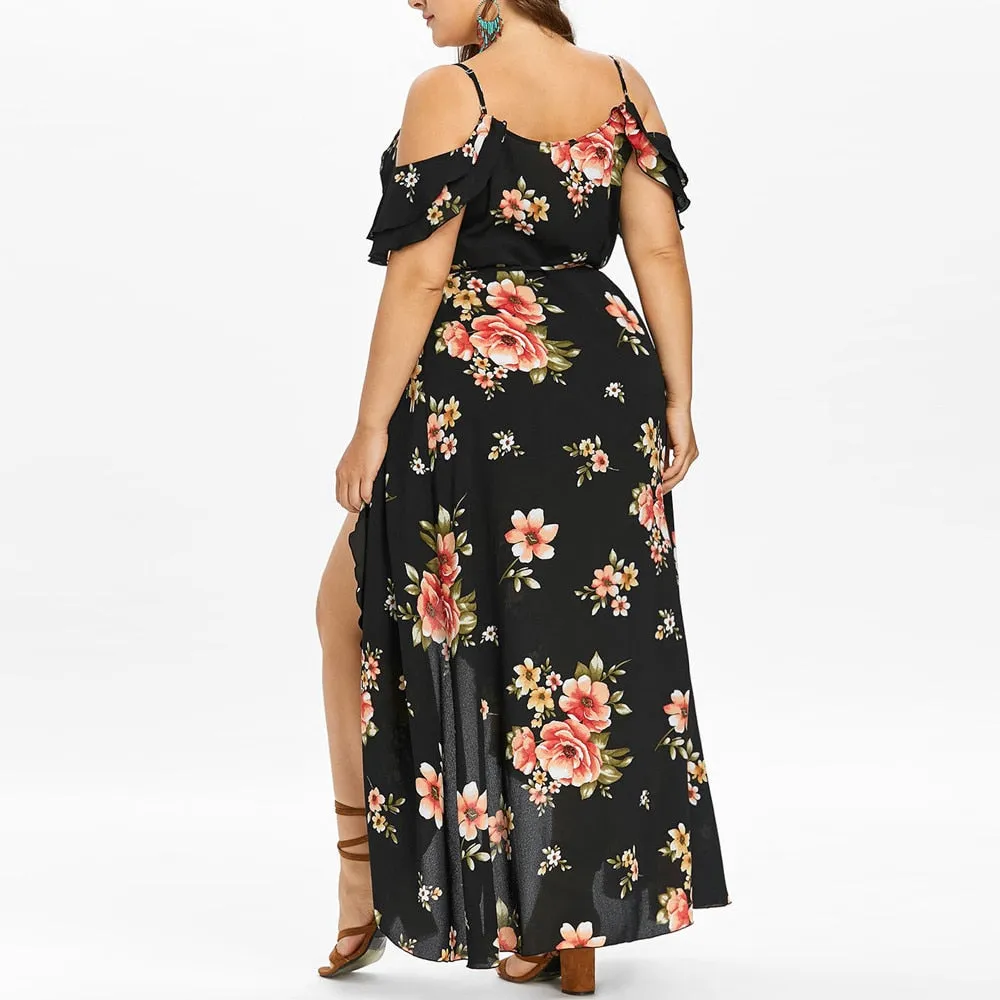Funki Buys | Dresses | Women's Long Floral Chiffon Sundress