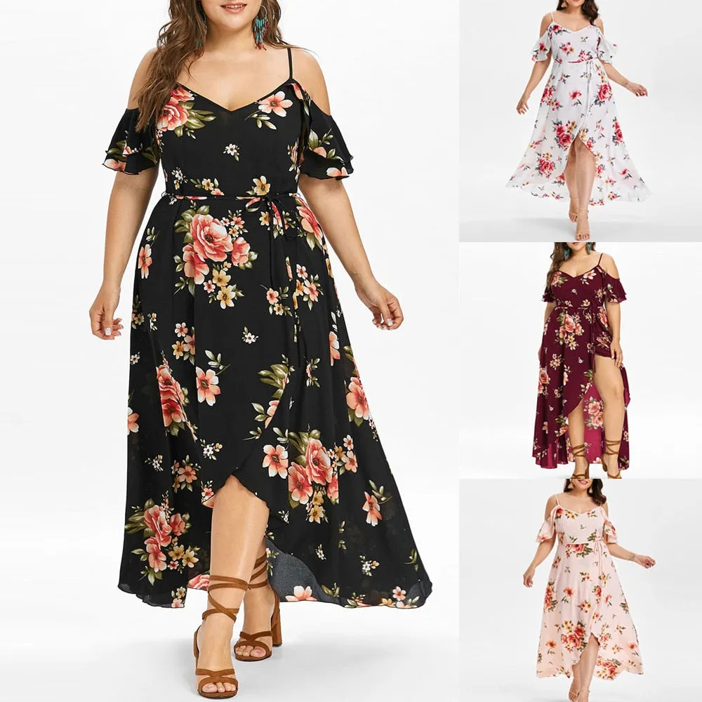 Funki Buys | Dresses | Women's Long Floral Chiffon Sundress