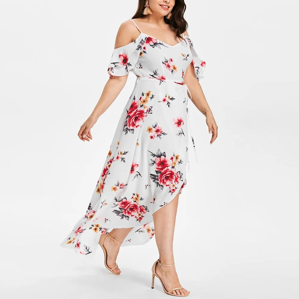 Funki Buys | Dresses | Women's Long Floral Chiffon Sundress