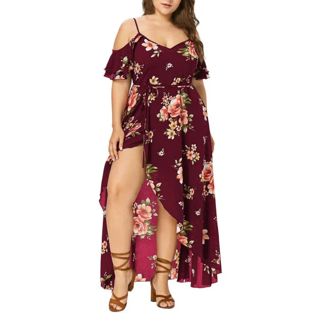 Funki Buys | Dresses | Women's Long Floral Chiffon Sundress
